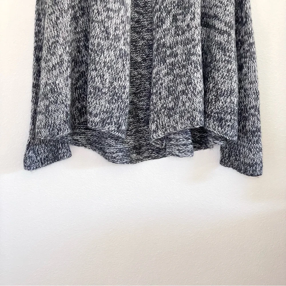 Wooden Ships Mohair Wool Blend Marled Knit Open Front Cardigan Sweater Grey S/M
